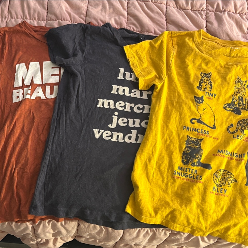 3 JCrew womens graphic tees sz Small
